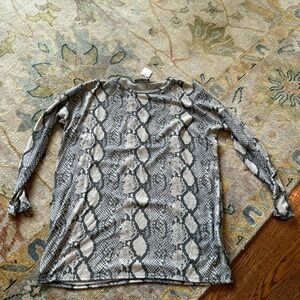 Snakeskin Print Long Sleeve Tee